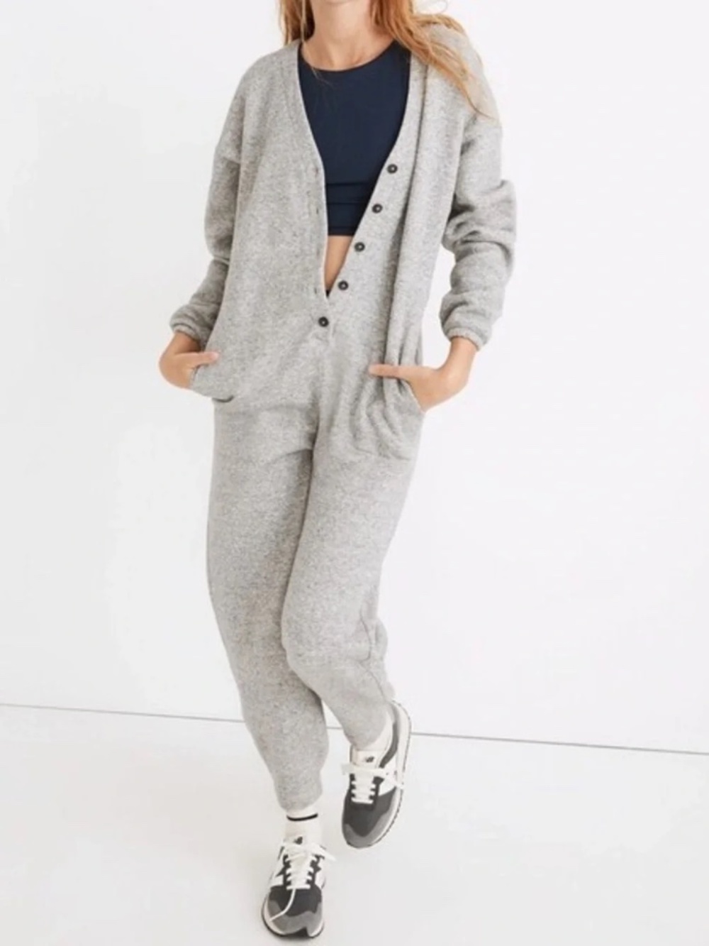 Madewell MWL Betterterry Coverall Jumpsuit Heather Pepper Gray Size Large
